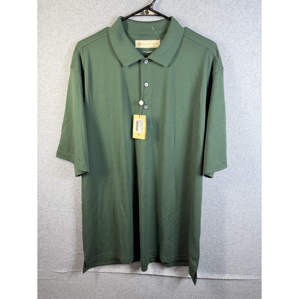 Donald Ross Polo Shirt‎ Mens Large Green Pine Golf Performance Short Sleeve